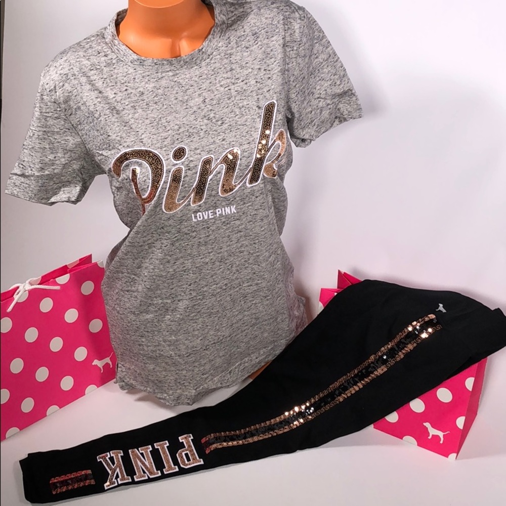 NWT pink bling outfit sz xs/s